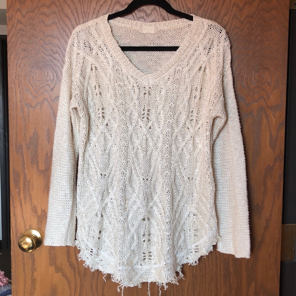 Distressed Cream Sweater—Altar’d State